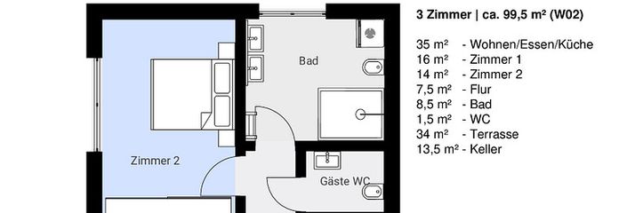 3-Zimmer-Terrassenwohnung 