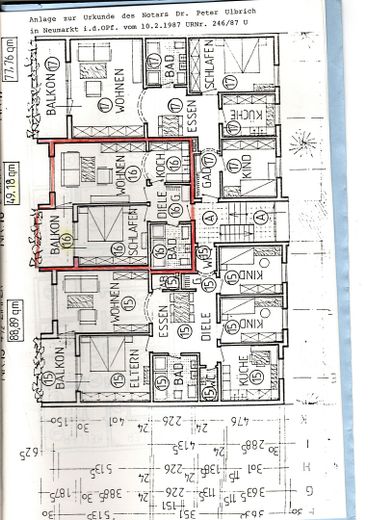 2-Zimmer-Wohnung (49,18 m²) in Neumarkt - Regensburgerstr. 98a inkl. EK & TG-Stellplatz – Grundriss der Wohnung Nr.16 