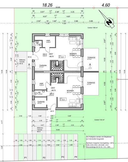 ओएल्डे में KfW-40 मानक वाला नया अर्ध-अलग घर, लगभग 147 m² रहने का क्षेत्रफल, PV प्रणाली, बैटरी भंडारण और बगीचा – EG