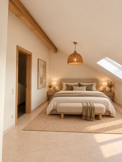 हरियाली के बीच 4 कमरों वाला नया निर्माण KFW 40 – Elternschlafzimmer