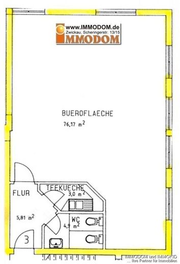 Büroeinheit im Erdgeschoss, hell und modern, SOFORT zu vermieten! – Grundriss