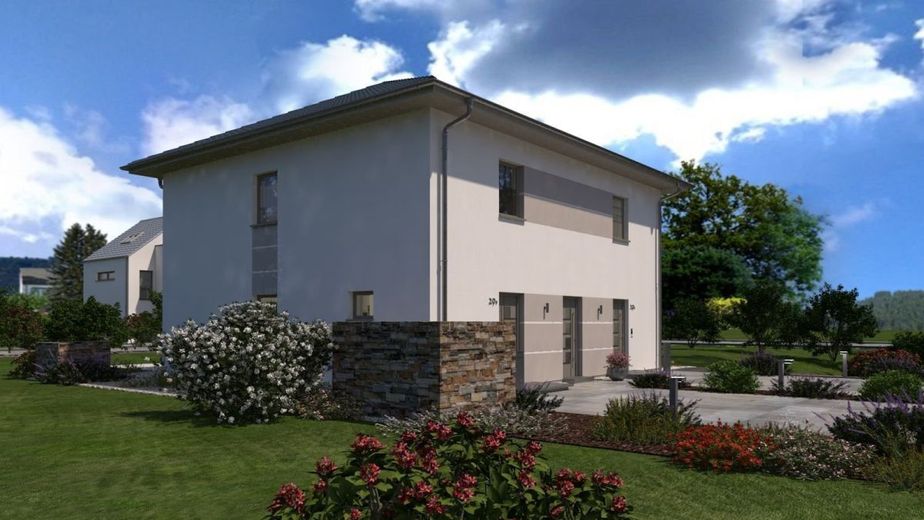 EIN STADTHAUS MIT ZAHLREICHEN HIGHLIGHTS. Mögliches Grundstück von Drittanbieter im Preis eingerechnet! – Ansicht Garten/Eingang