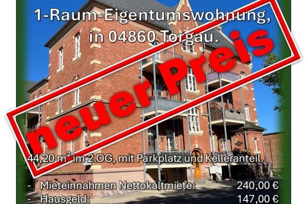 Сдаваемая 1-комнатная квартира в собственности в Хусаренпарке, 04860 Торгау