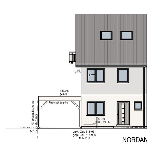 Semi-detached house in Obermenzing - new build – Ansicht Nord
