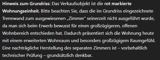 Hinweis Grundriss