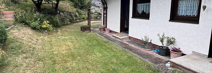 شقة أنيقة من 4 غرف في الطابق الأرضي مع حديقة وشرفة في فاينهايم-أوبرفلوكنباخ – Garten