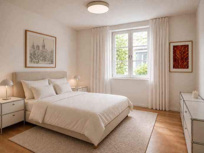 Keine Provision, Südbalkon/Südgarten, energetisch topsanierte Stadtvilla, Villenkolonie Pasing I – Schlafzimmer