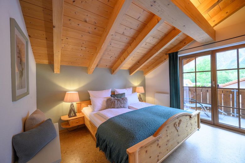 Schlafzimmer mit Bergblick