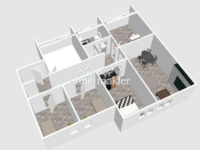 Geniş oturma mutfağına sahip 4 odalı daire - 80 m² yaşam alanı + yaklaşık 40 m² kullanım alanı – Fotoğraf 1