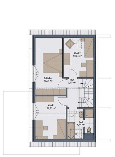 Sorgfalt in jedem Detail - Wir gestalten gemeinsam Ihr Traumhaus – Grundriss Obergeschoss