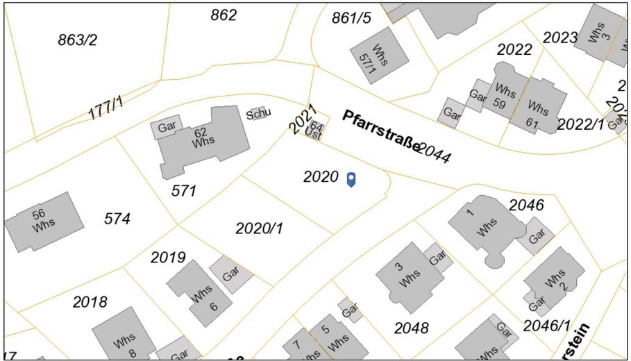 Attraktives Eckgrundstück in begehrter Wohnlage von Hohengehren – 420 m² – Ansicht Flurstück