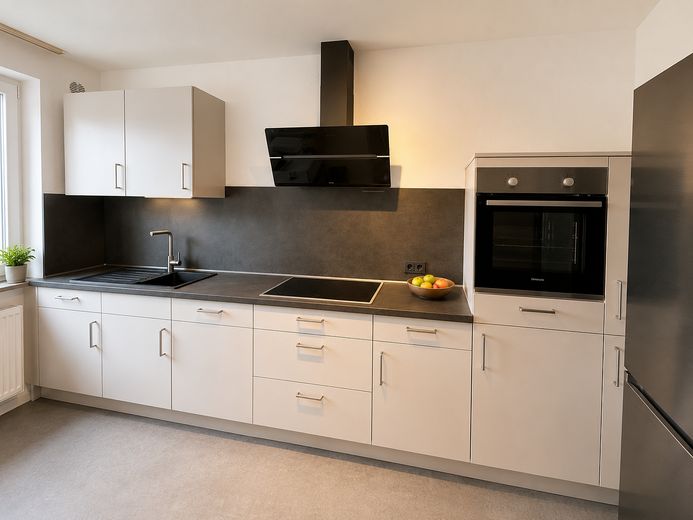 Stilvolles Wohnen auf Zeit hochwertig möblierte Wohnung, ruhig, modern & in Top-Lage, all-inclusive – neue Küche