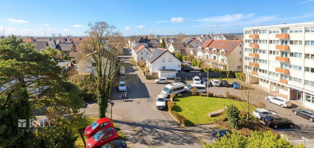 Moderne Single-Wohnung mit Balkon-Blick über Kriftel – Blick Balkon - (KI generiert)