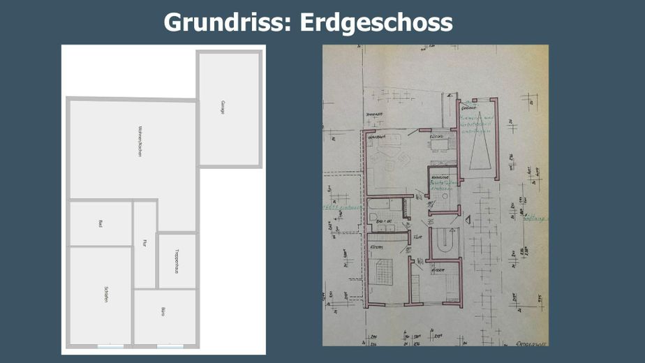 Doppelhaushälfte auf 531 m² Grundstück – vielseitig nutzbar & ruhig gelegen – Grundriss Erdgeschoss