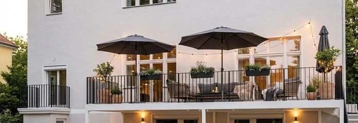 منزل داخل منزل، شقة في الطابق الأرضي مجددة بالكامل في فيلا أنيقة بالمدينة، دون عمولة! – Terrasse (Einrichtungsbsp.)