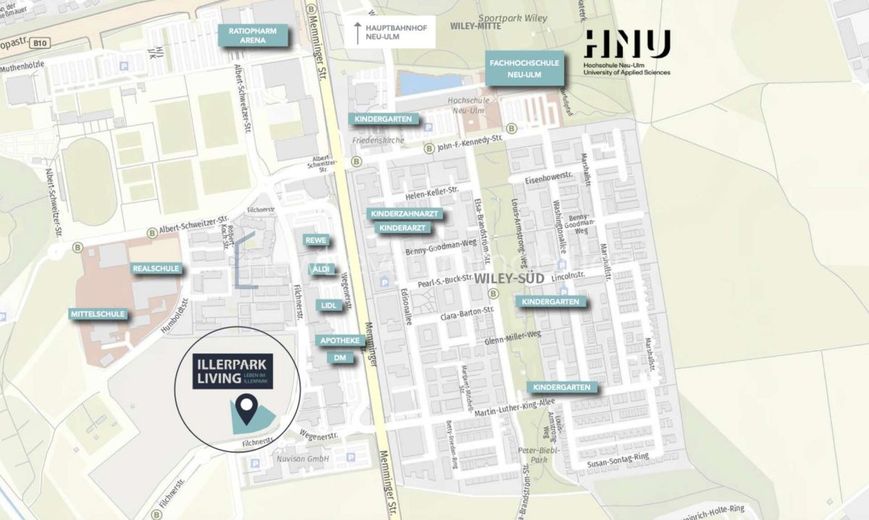 2-Zi. - Eigentumswohnung im ILLERPARK | 55,6 m² | Erstbezug (2.1.3) – Umgebung ILLERPARK