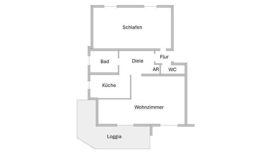 Helle 2-Zimmer Wohnung in guter Lage – Grundriss