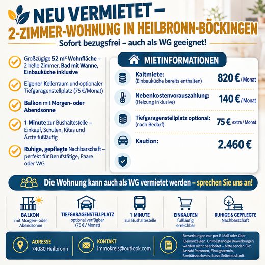 Schöne, renovierte Wohnung in guter Lage in HN – ab sofort als Wohnung oder WG bezugsfertig! – Foto 2