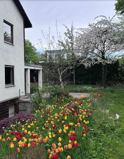 Krailling'de güzel, komisyonsuz yarı müstakil ev – Tulpen im Garten
