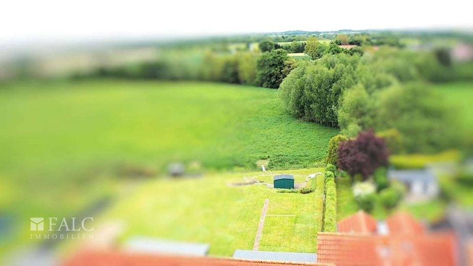 *** Ruhig &amp; naturnah - schönes Reihenmittelhaus mit Terrasse und gepflegtem Garten *** – Luftbild Rückseite