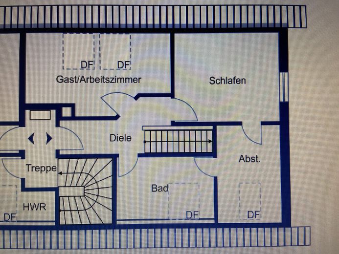 Niedernhausen, Am Schäfersberg. 3,5 Zi-Wohnung im 3-Familienhaus mit 2Garagen, 31qm Balkon & Garten – Grundriß Wohnung Obergeschoß