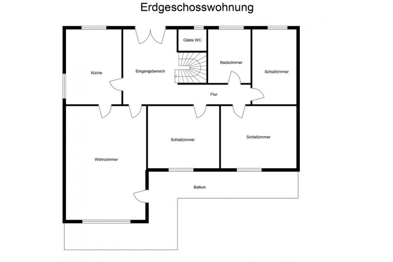 Rendimento del 6,57%, senza commissioni! Casa bifamiliare o trifamiliare in posizione elevata con vista sulla valle della Sieg – Grundriss Erdgeschoss