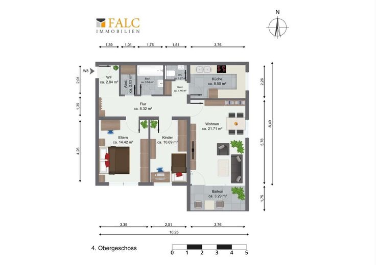 Perfekt für Paare oder Kleinfamilien: 3-Zimmer-Wohnung in Heilbronn - FALC Immobilien Heilbronn – Grundriss