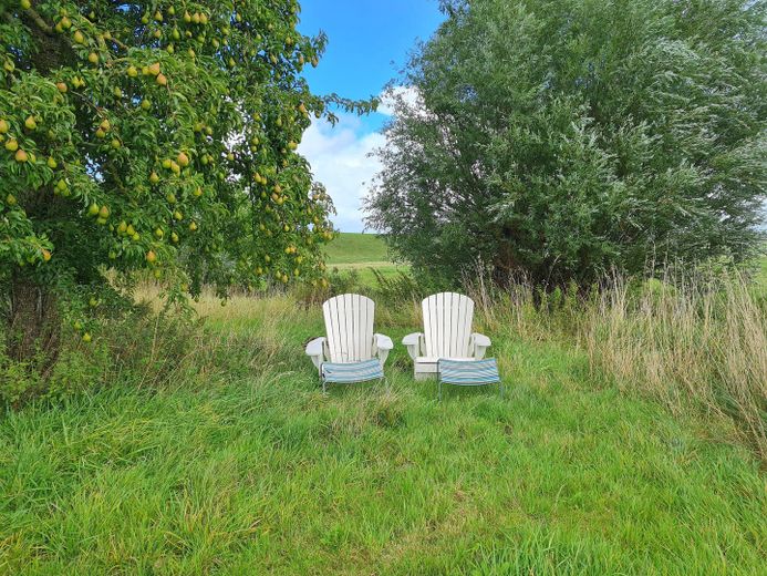 Casa di campagna con tetto di paglia in posizione assolutamente isolata – Zeit für Ruhe im Garten