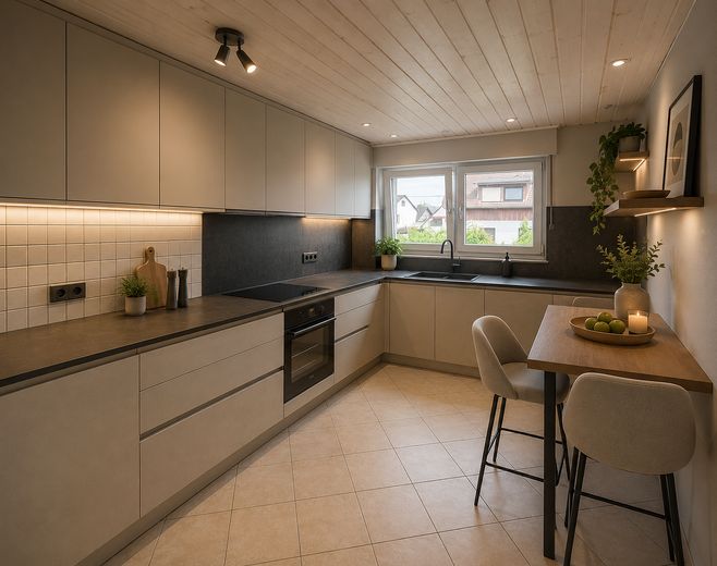 Feldkirchen | Semi-detached house with sunny balcony | 6 rooms | Garden | Quiet location – KI eing. Küche