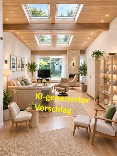 Maison d’architecte représentative dans un emplacement privilégié de Bad Nenndorf – KI-Vorschlag Wohnzimmer