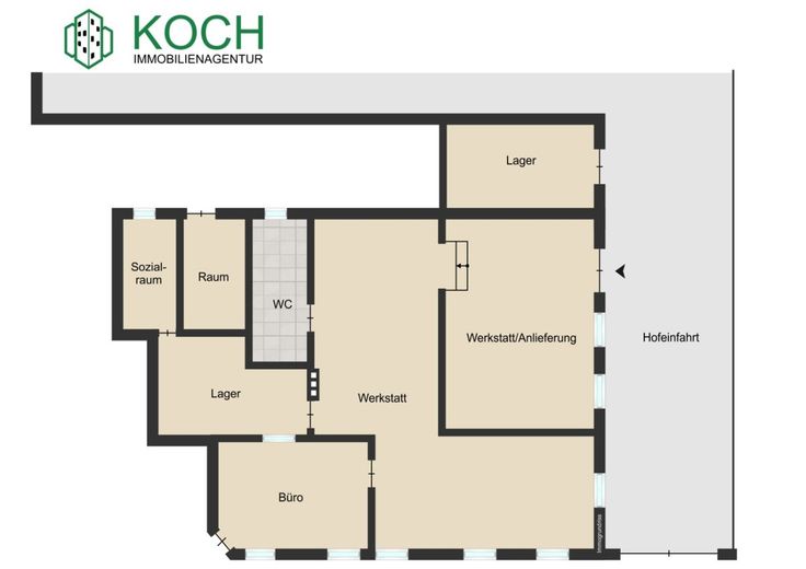 Gewerbefläche (Werkstatt/Büro/Lager) in zentraler Lage (Elbinger Platz) – Grundriss