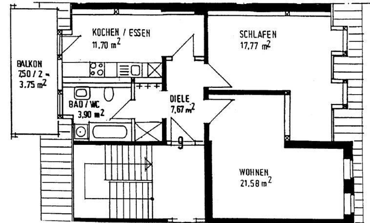 Großzügige und vermietete 2-Zi. mit Laminat, Balkon, EBK und Wanne in zentraler Lage – Grundriss_Phi16_dgli