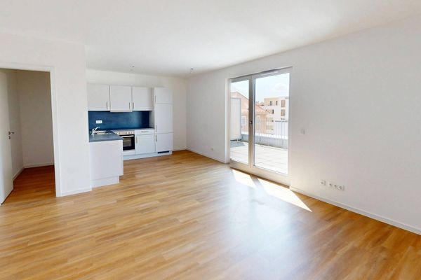 Moderniteit en comfort: nieuwbouwappartement met 4 kamers, inbouwkeuken en groot dakterras