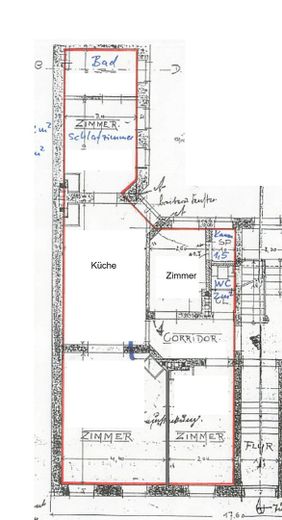 Stilvoll renovierter Altbau - Einzigartige 4-Raumwohnung bezugsfertig in der Greifswalder Innenstadt – Grundriss