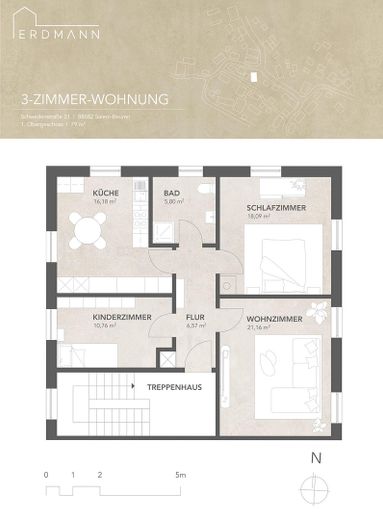 Apartamento de 3 habitaciones en Salem-Beuren | renovado antes de la ocupación | 79 m² | plaza de aparcamiento – Foto 16