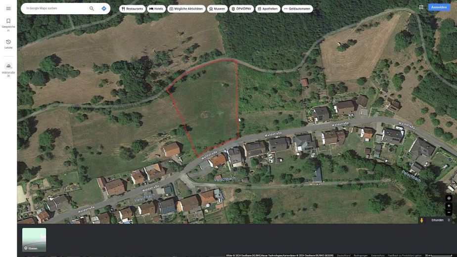 Grundstück; Waldstraße 25 - 27, 66887 Ulmet ; Preis verhandelbar – Grundstück_Skizze auf Google M
