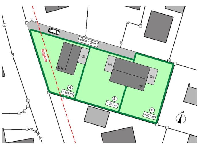 EFH-DH-Bebauung (exemplarisch)