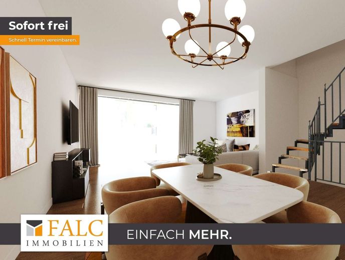 Der Feinschliff liegt bei Ihnen! Moderne Neubau DHH mit Garten und tollem Schnitt - FALC Immobilien – Wohnbereich EG Vis.