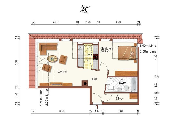 WOHNUNGSPAKET MIT 4 VERMIETETEN EIGENTUMSWOHNUNGEN + TG – Grundriss WE25