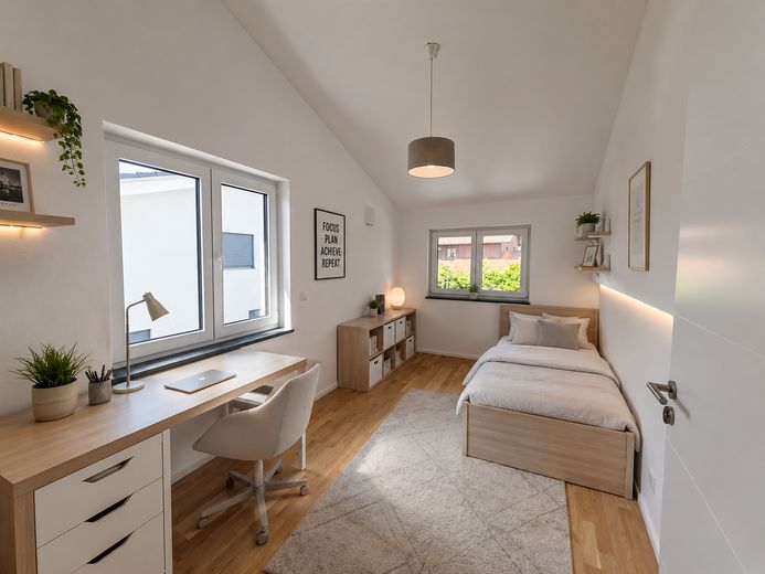 JETZT EINZIEHEN – Exklusive Neubau-DHH mit sonniger Terrasse | Sofort bezugsfertig – Kinderzimmer 1