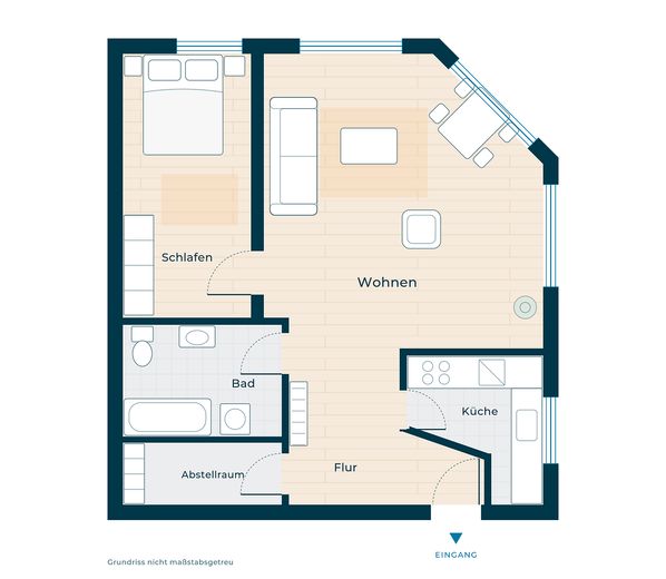Accesible: cuidado apartamento de 2 habitaciones en planta baja – Foto 7
