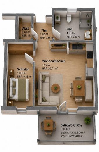 Erstbezug Neubau: Penthouse, 4 Zimmer Wohnung 112 m² Dachterrasse Einbauküche in Neumünster Gadeland – Wohnung 7