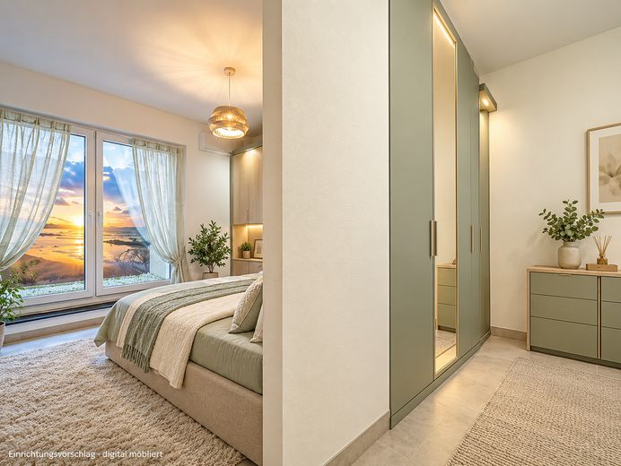 „Yaşam için bol alan – iki kat, özel bahçe, Münih yakınlarında sakin bir yaşam“ – Elternschlafzimmer mit Ankleid