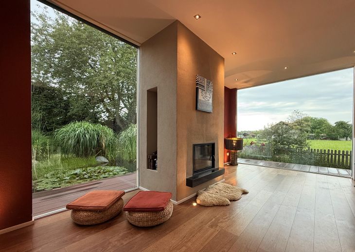 Wohnzimmer-Kamin-Haupthaus