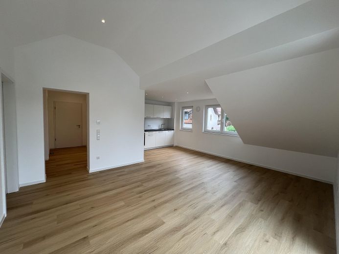 Dreamily bright 3-room apartment for rent - first occupancy after core renovation – Blick Wohn- und Essbereich