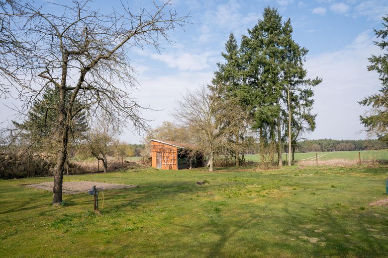 Garten mit altem Bienenstand