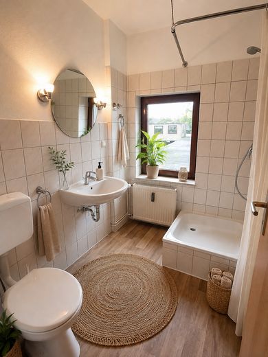 ** 645 € з комунальними витратами ** 3 хвилини пішки до центру міста та Старого міста: гарна, світла 1-кімнатна квартира у дворі – Einrichtungsbsp. KI-generiert