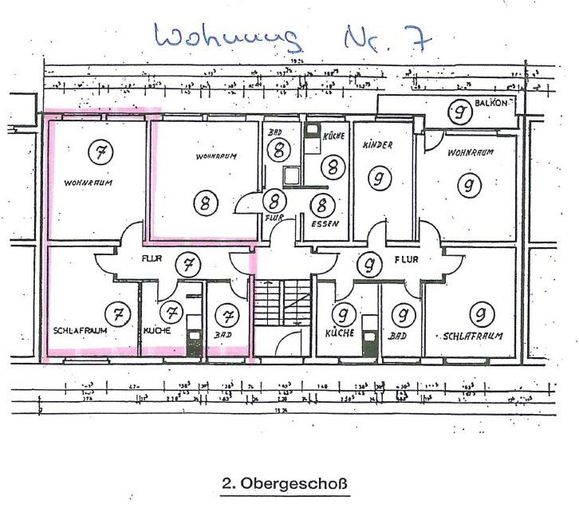 Світла 2-кімнатна квартира з кухнею в Salzgitter-Lebenstedt — вільна з 15.08. – Grundriss