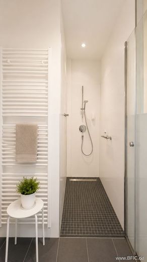 elegante 2-Zi.-Wohnung mit großem Balkon - möbliert vermietet nähe Spittelmarkt – Bad_Dusche