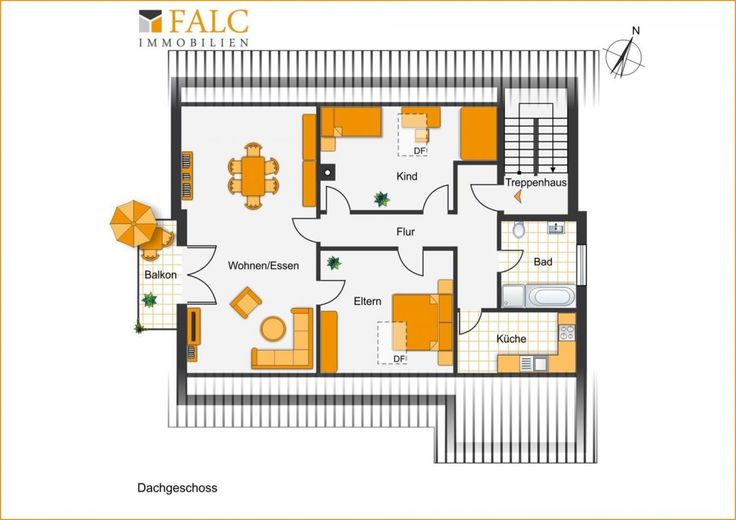 2-Familienhaus + gemütlicher Dachwohnung, vermietet, sehr gepflegt, großer Garten, Kapitalanlage. – Dachgeschoss